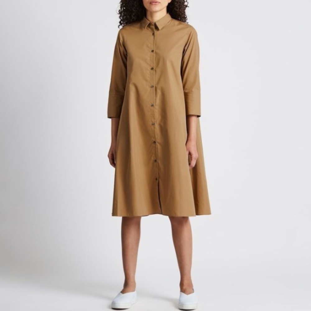 Uniqlo A Line Button Down Midi Dress